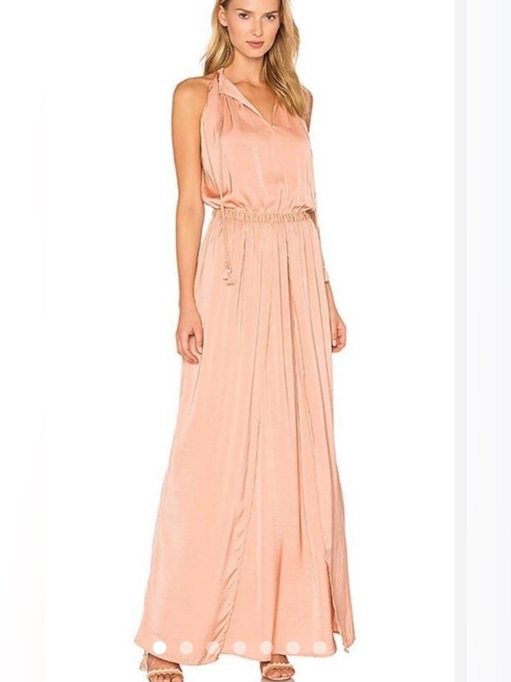 The Jetset Diaries Blush Pink Satin Maxi Dress Size S Beach Vacation Resort